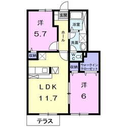 エメ　シャンブルⅡの物件間取画像